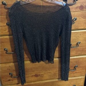 Black Glitter Top